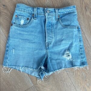 Levi's Light Blue Distressed Jean Shorts
